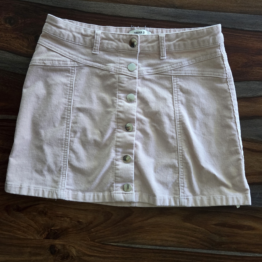 Forever 21 Juniors 27 Waist Pale Pink Button-Front Short Sexy Skirt